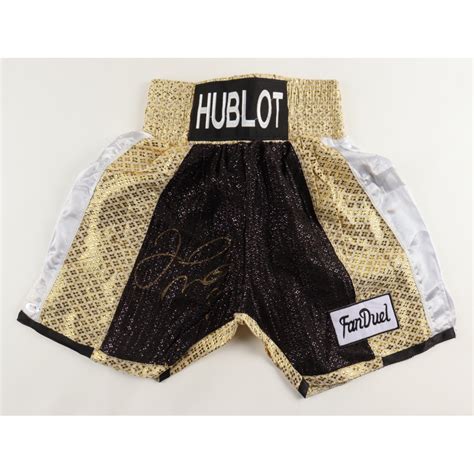 floyd hublot shorts|Floyd Mayweather Autographed FANDUEL/HUBLOT Trunks .